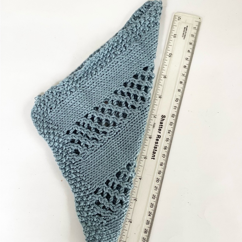 Skincare Washcloth Headband Spa Set Hand Crafted Steel Blue Cotton Knit - Picture 13 of 16